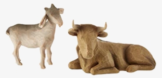 Willow Tree Nativity Ox And Goat Figurines - Boeuf Creche