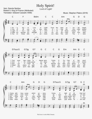 Holy Spirit Sheet Music Composed By Music - Holy Spirit Lord Of Light Pentecost Sequence