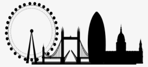 Skyline Clipart Black And White - London Eye Line Drawing