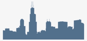 Footer Blue - City Skylines Drawing Chicago