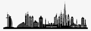 Dubai Silhouette Clip Art City Building - Vector City Skylines Dubai