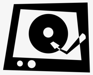 Vector Illustration Of Vinyl Record Played On Phonograph - Circle