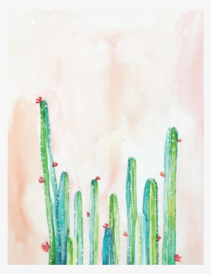 Watercolor Cactus Png - Watercolor Painting