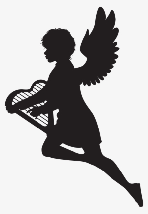 Angel With Harp Clipart