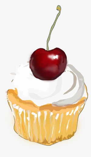 Cupcake, Tartlet, Cherry, Whipped Cream - Cupcake Clip Art Small