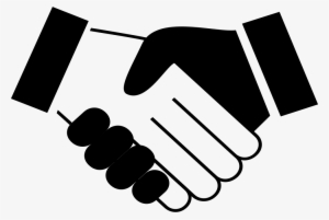 Handshake Banner Black - Icon Cooperation Black