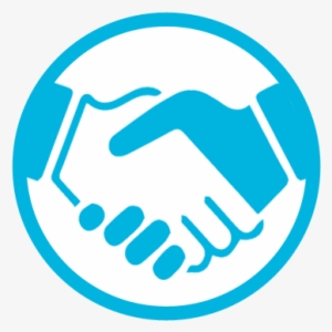 Blue White Handshake Icon