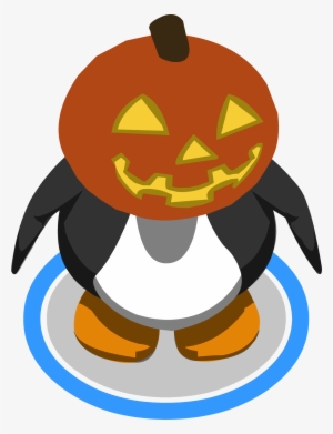 Glowing Pumpkin Head Ingame - Red Penguin Club Penguin