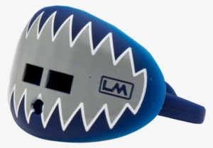 Shark Teeth Navy Blue Football Mouthpiece - Pacifier Style Lip Protector Mouthguard - Shark Teeth