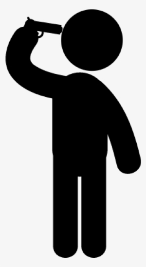 Man Silhouette With A Weapon Pointing On His Head Vector - Arma En La Cabeza