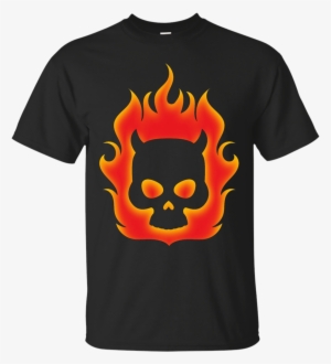 Burning Devil Skull With Horns - Popeyes T Shirt