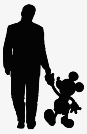 Mickey Head Silhouette Png Banner Freeuse - Walt Disney And Mickey Mouse Silhouette