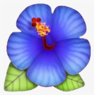 Flower Emoji Lotus Blue Rose Morelife Png Hibiscus - Emoji Hibiscus