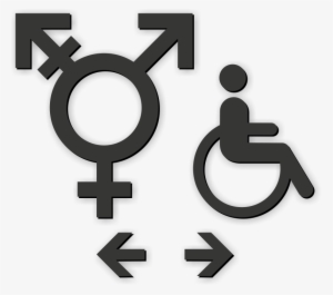 Handicap Gender Neutral Symbol Restroom Die Cut Sign - Gender Neutral Symbol