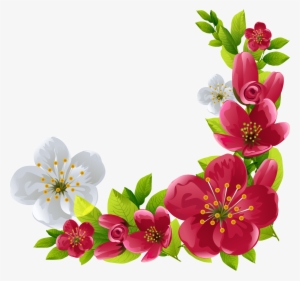Watercolor Flowers Borders Elements Ornaments Png Free - День Весны И Труда