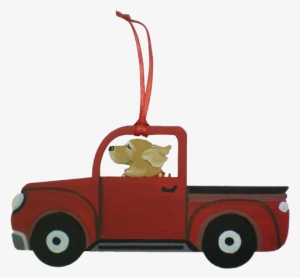 Red Truck Dog Breed Ornament - Dog