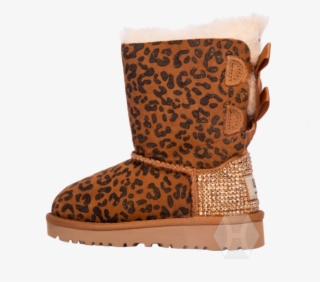 Kids Ugg Bailey Bow Rosette Frosted By Harriet & Hazel - Cheetah Ugg Girl Boots