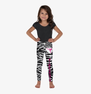 Zebra Print Leggings With Pink Accent - Leggings