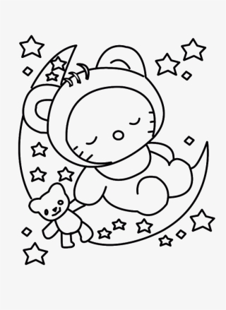 Gallery Christmas Eve Coloring Pages - Hello Kitty Sleeping Coloring Pages