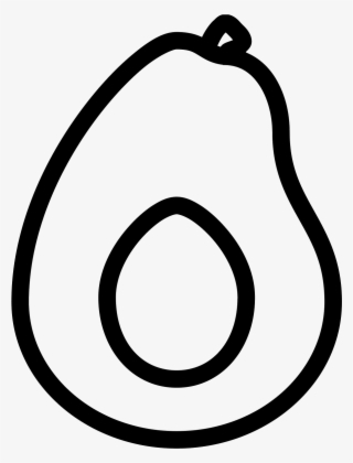 It's The Outline Of An Avocado That Has Been Cut In - Clip Art