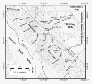 Place Names Used In The Discussion Of The Geology Of - Grapevine Mountains