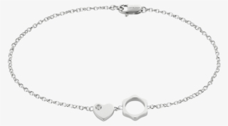 Soft Shiny Surfaces In Shiny White Gold And The Sparkle - Bracelet