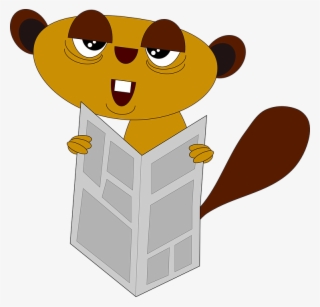 Animal, Cute, Funny, Newspaper, Reading - Cartoons Reading Newspaper Png