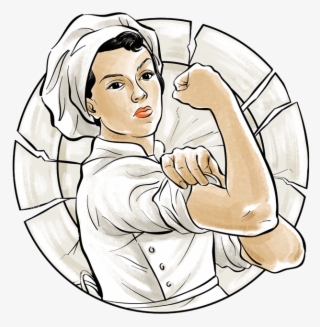 flexing female chef - women chef logo png