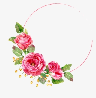 Românticas Rosas Vermelhas Pintadas Com Decorações - Floral Frame Vector Png