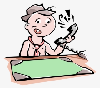 Vector Illustration Of Baby Businessman With Telephone - Illustration