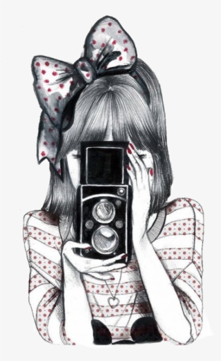Imagens Fofas Tumblr Desenho Png - Girl With Camera Drawing