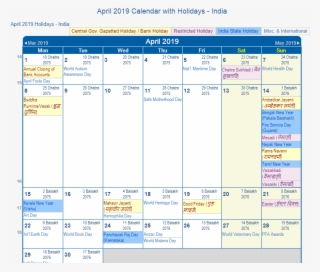 april 2019 calendar with india holidays to print - sep 2018 calendar with holidays