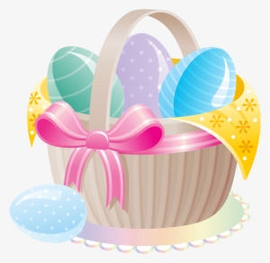 Delicate Basket With Easter Eggs Png Clipart - Easter Egg Basket Large Tote Bag, Natural, Large
