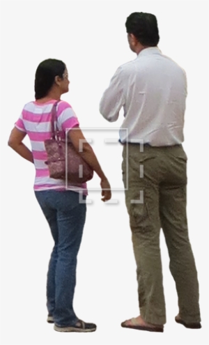 Cutout Photo Of Two Indecisive People Standing - People From Behind Png