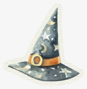 Halloween Watercolor - Watercolor Witch Hat