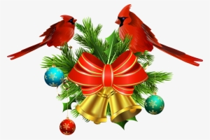 Christmas Bells And Birds Decor Png Transparent Clip - Christmas Birds Clip Art