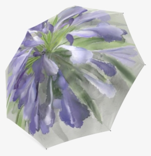 Purple Flower Watercolor Foldable Umbrella - Agapanthus