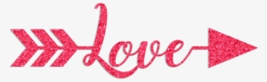 Love Arrow Glitter Clipart - Calligraphy