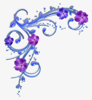 Blue Flower Clipart Border - Purple Flowers Clip Art Border