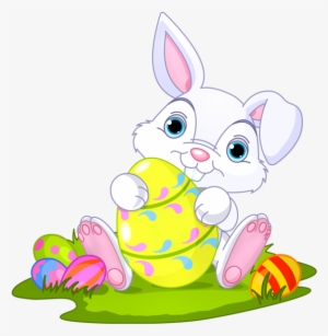 Banner Black And White Stock Easter Clipart Watercolor - Cute Cartoon Easter Bunny