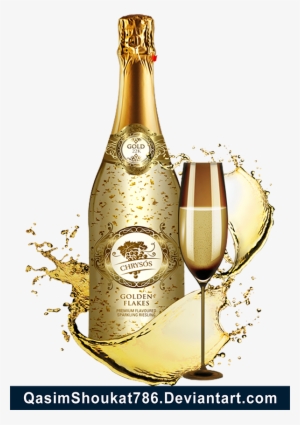 Champagne Bottle Png - Gold Champagne Bottle Png