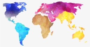 Transparent Maps Watercolor - World Map Stock