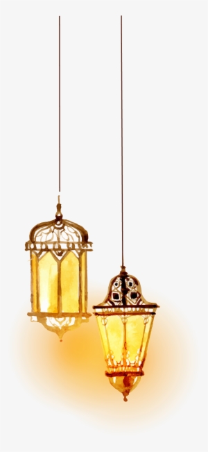 Lighting Islam Beautiful Watercolor Vector Transprent - Islamic Lamp Png