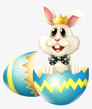 Easter Bunny With Crown Png Clipart Picture - Easter Egg Hunt Winner