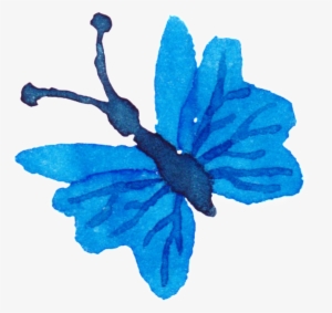 Blue Butterfly Watercolor Hand Painted Decorative - Watercolor Painting