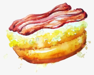 Graphic Doughnut Drawing Watercolor - Food