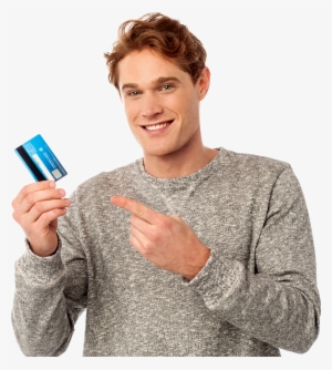 Man Holding Credit Card Png Image