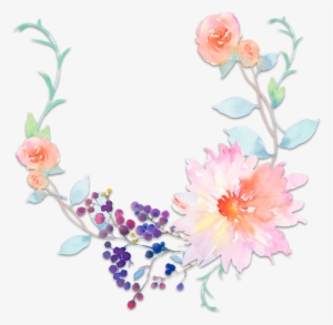Spring Flower Watercolor Colorful Flowercrown Bloom - Transparent Flower Crown Design Watercolor