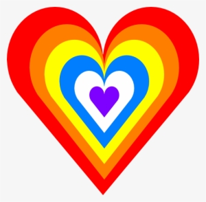 Fuzzy Heart Cliparts - Rainbow Heart Clipart