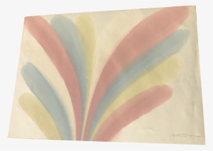 Original 80s Pastel Abstract Watercolor Painting Signed - Motif